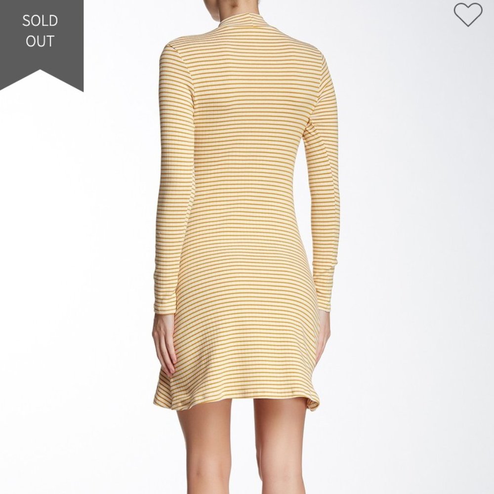 NWOT AMERICAN APPAREL Yellow Stripe Dress - Picture 2 of 3